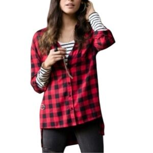 🌹GRACE & LACE BOYFRIEND PLAID BUTTON DOWN SHIRT